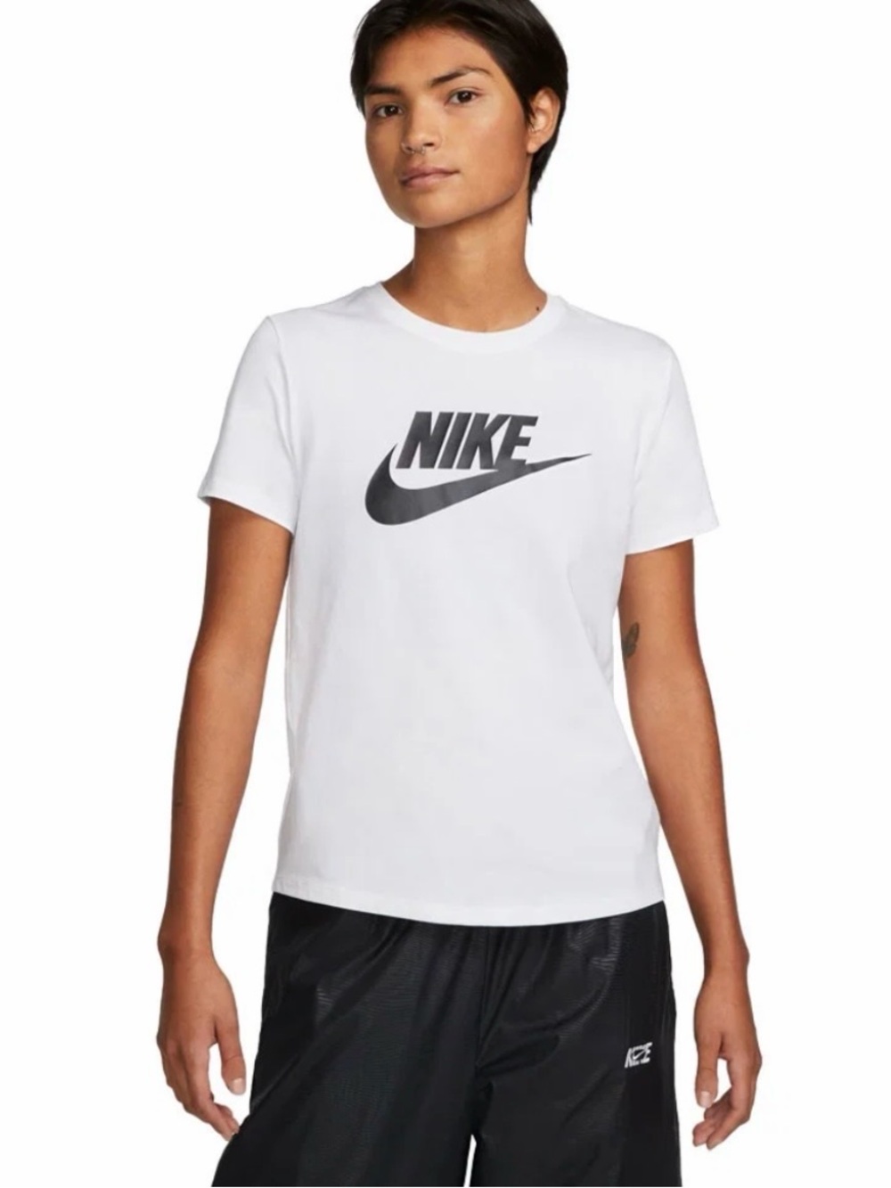 Nike White Tee with Black Swoosh